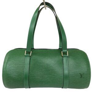 Authentic Louis Vuitton Soufflot Epi Borneo Green Hand Bag jp400-021626